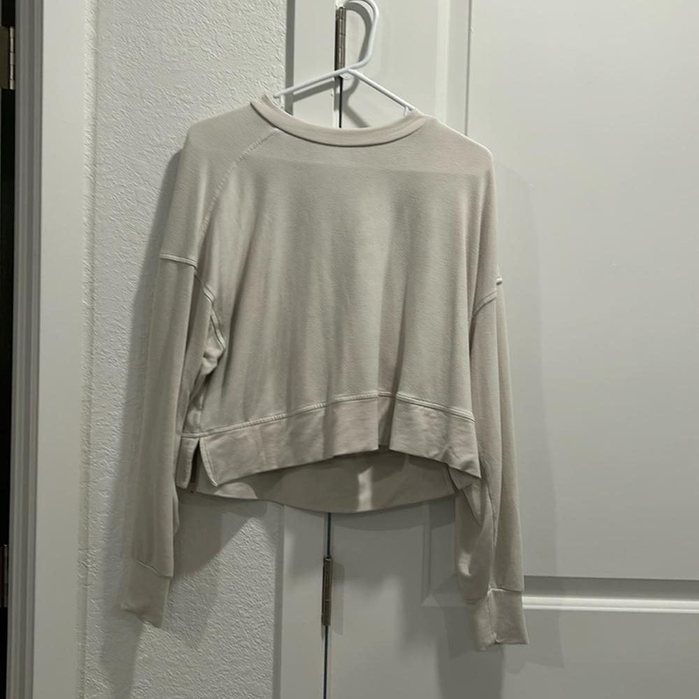 Cream white crew neck